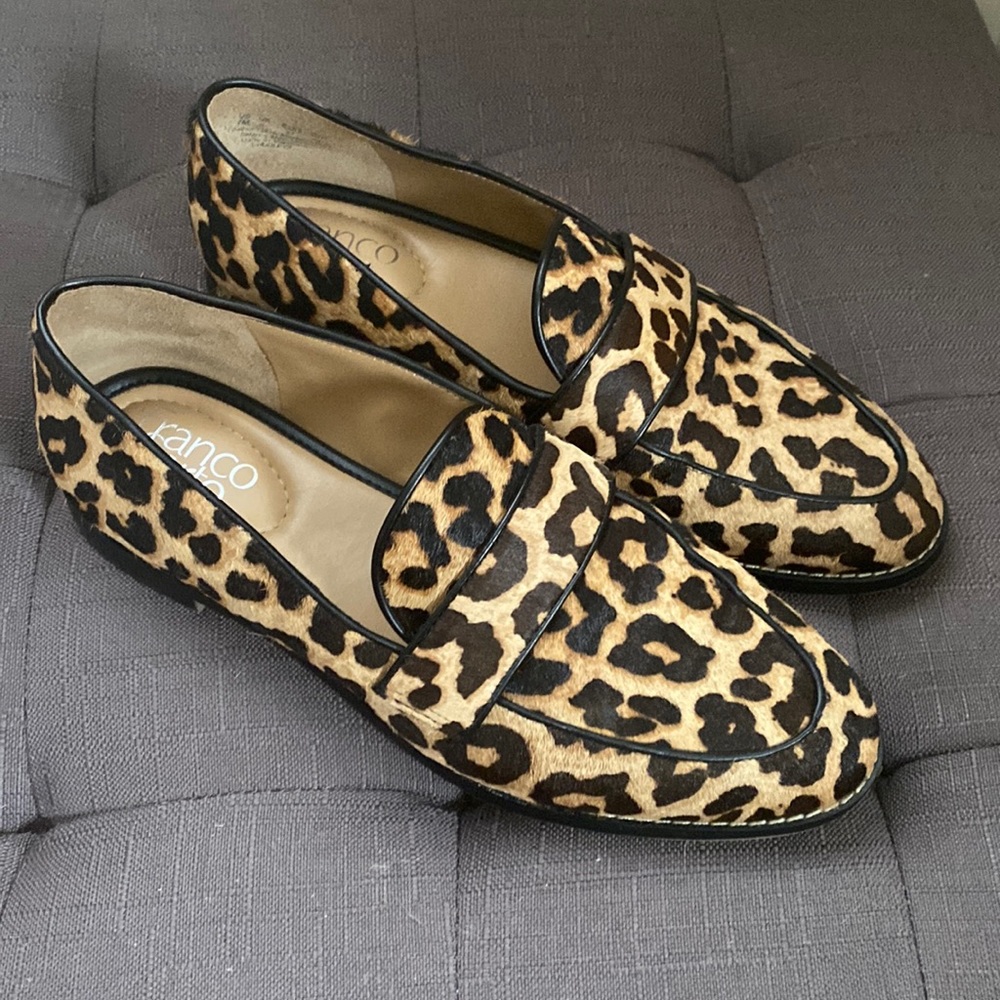 Franco Sarto leopard loafers